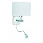 Applique Wall avec liseuse, en chrome avec abat-jour blanc|Appliques murales|Luminaire Center
