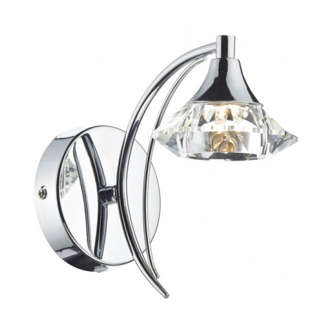 Applique murale Luther chrome poli et cristal 1 ampoule|Appliques murales|Luminaire Center