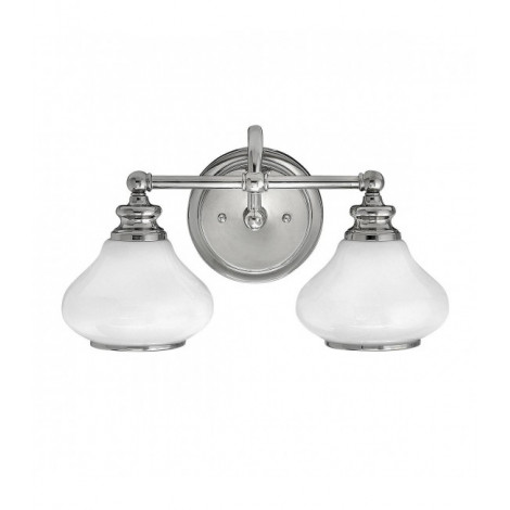 Applique salle de bain Ainsley, chrome poli, verre opale, 2 LED|Appliques murales|Luminaire Center