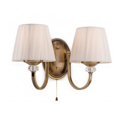 Applique 2 ampoules Langham, laiton antique, avec abat-jour|Appliques murales|Luminaire Center