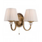 Applique 2 ampoules Langham, laiton antique, avec abat-jour|Appliques murales|Luminaire Center