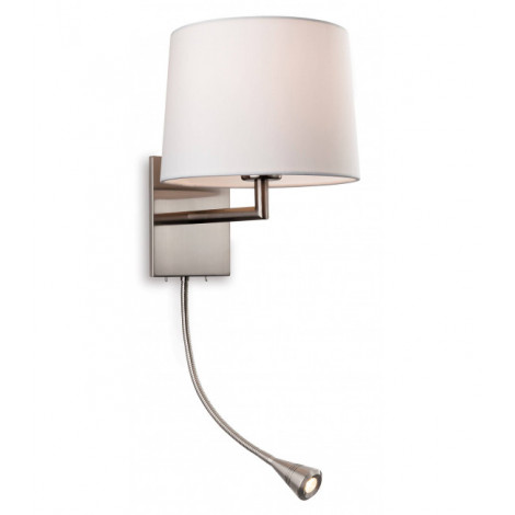 Applique Grand avec liseuse, acier brossé|Appliques murales|Luminaire Center