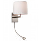 Applique Grand avec liseuse, acier brossé|Appliques murales|Luminaire Center