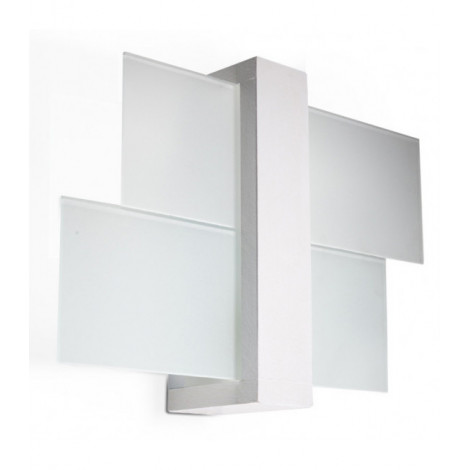 Applique murale FENIKS bois/verre blanc 1 ampoule|Appliques murales|Luminaire Center