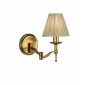 Applique articulée 1 ampoule Stanford, laiton antique, abat-jour beige|Appliques murales|Luminaire Center