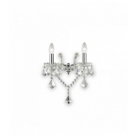 Applique murale Chromée en cristal FLORIAN 2 ampoules|Appliques murales|Luminaire Center