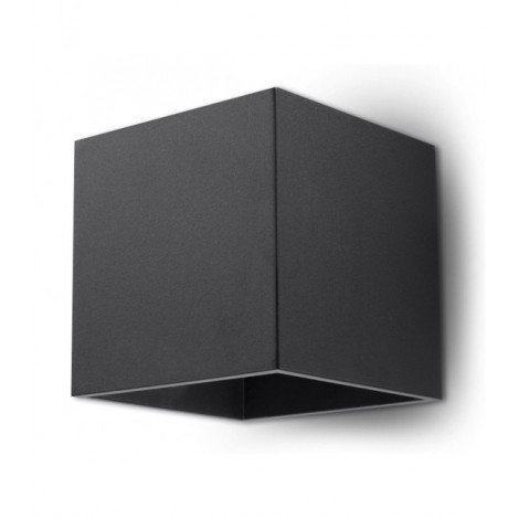 Applique murale QUAD aluminium noir 1 ampoule|Appliques murales|Luminaire Center