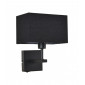 Applique de chevet moderne Norte Noir mat abat jour noir rectangle|Appliques murales|Luminaire Center
