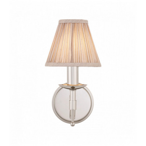 Applique 1 ampoule Stanford, nickel, abat-jour beige|Appliques murales|Luminaire Center