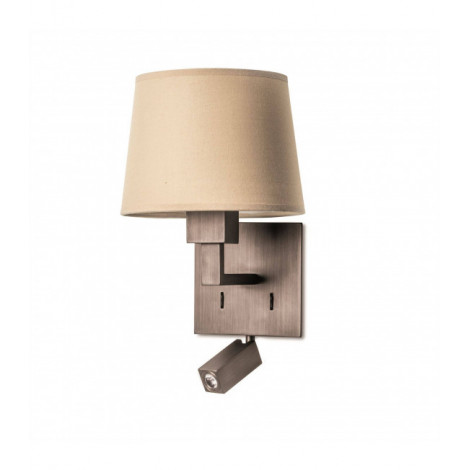 Applique Bali avec liseuse, bronze, sans abat jour|Appliques murales|Luminaire Center