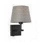 Applique de chevet moderne Norte abat jour gris rond|Appliques murales|Luminaire Center