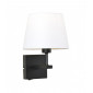 Applique de chevet moderne Norte abat jour blanc rond|Appliques murales|Luminaire Center