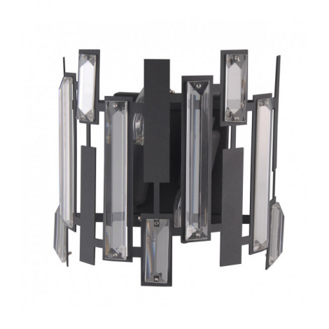 Applique murale en cristal Lukas Noir, satiné|Appliques murales|Luminaire Center