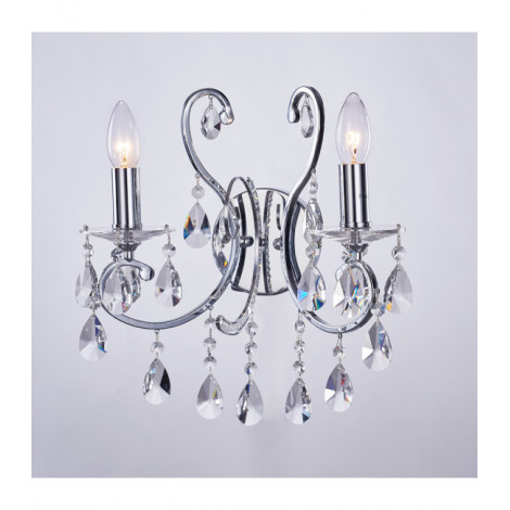 Applique murale en cristal Barocco Chrome Noir|Appliques murales|Luminaire Center