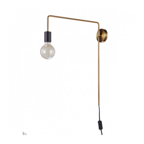 Applique murale industrielle et rétro Moniq Noir mat, doré|Appliques murales|Luminaire Center