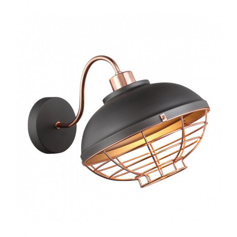 Applique murale industrielle et rétro Clams Gris, cuivre|Appliques murales|Luminaire Center