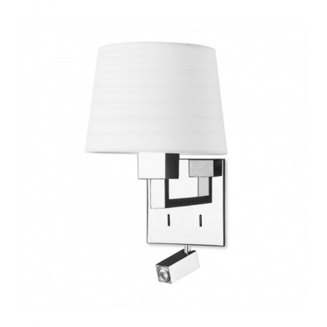 Applique Bali avec liseuse, chrome, sans abat jour|Appliques murales|Luminaire Center