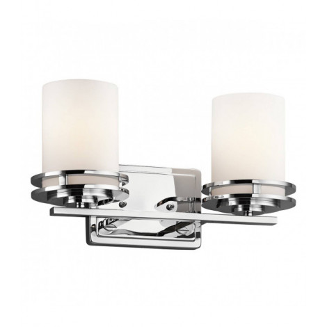 Applique Hendrick, chrome poli, verre opale, 2 LED|Appliques murales|Luminaire Center
