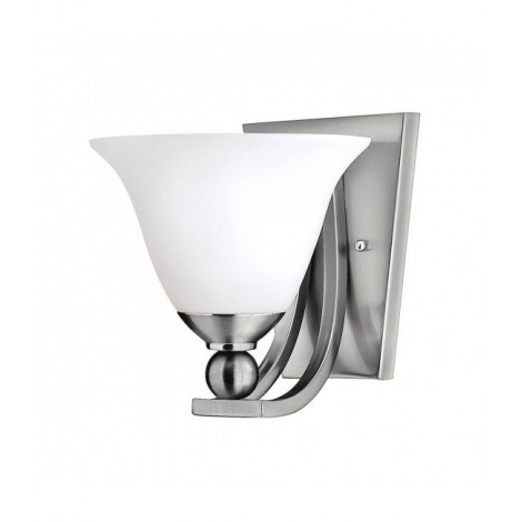 Applique Bolla, nickel brossé et verre, 1 ampoule|Appliques murales|Luminaire Center
