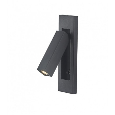 Applique avec liseuse Gokova Noir 1 ampoule 16,5cm|Appliques murales|Luminaire Center