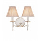 Applique 2 ampoules Stanford, nickel, abat-jour beiges|Appliques murales|Luminaire Center