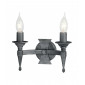 Applique Saxon, fer forgé, noir / argent, 2 ampoules|Appliques murales|Luminaire Center