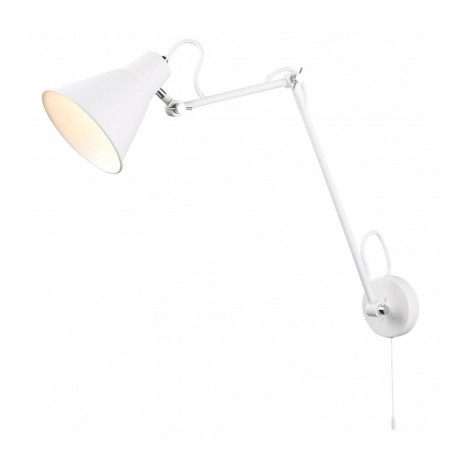 Applique articulée Wall, blanc et chrome, 1 ampoule|Appliques murales|Luminaire Center