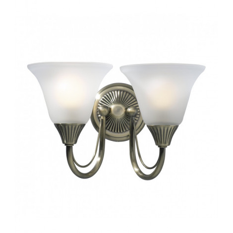 Applique murale Boston laiton antique et verre opale 2 ampoules|Appliques murales|Luminaire Center