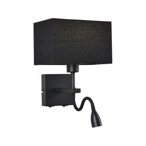 Applique de chevet moderne Norte abat jour noir rectangle|Appliques murales|Luminaire Center