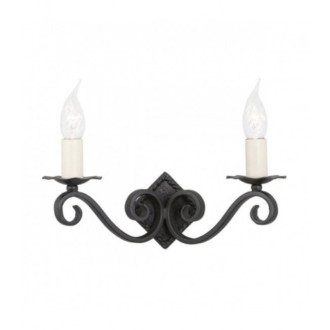 Applique Rectory 11 cm, fer forgé noir, 2 ampoules|Appliques murales|Luminaire Center