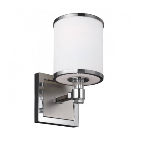 Applique Prospect Park, nickel satiné, chrome, verre opale|Appliques murales|Luminaire Center