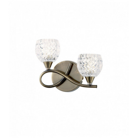 Applique Boyer, laiton antique et verre, gauche, 2 ampoules|Appliques murales|Luminaire Center