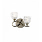 Applique Boyer, laiton antique et verre, gauche, 2 ampoules|Appliques murales|Luminaire Center