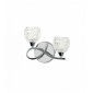 Applique Boyer, chrome et verre, gauche, 2 ampoules|Appliques murales|Luminaire Center