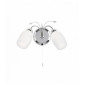 Applique Meadow, chrome et verre blanc, 2 ampoules|Appliques murales|Luminaire Center