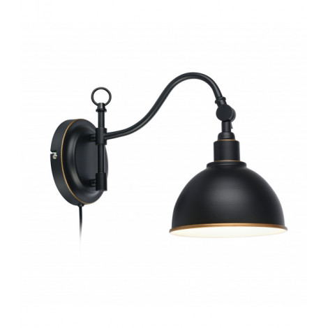 Applique murale EKELUND Noire 1 ampoule|Appliques murales|Luminaire Center