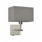 Applique grise rectangulaire de chevet Norte Nickel|Appliques murales|Luminaire Center