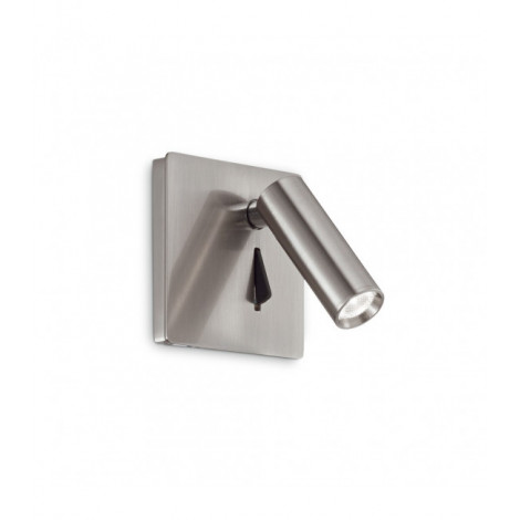 Applique avec liseuse Lite Métal Nickel 1 ampoule 8,5cm|Appliques murales|Luminaire Center