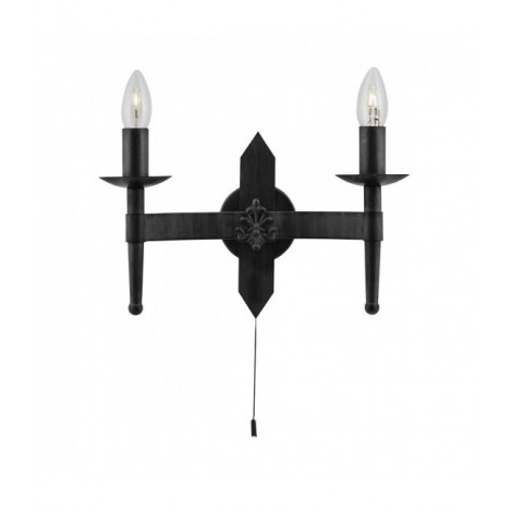 Applique 2 ampoules Cartwheel, en fer forgé noir|Appliques murales|Luminaire Center
