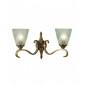 Applique 2 ampoules Columbia, laiton antique et verre givré|Appliques murales|Luminaire Center