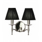 Applique 2 ampoules Stanford, nickel, abat-jour noirs|Appliques murales|Luminaire Center