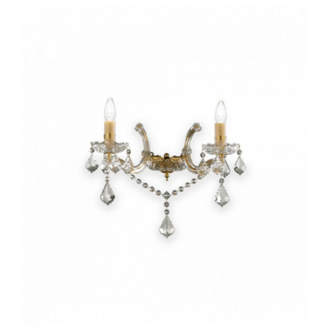 Applique murale Dorée en cristal FLORIAN 2 ampoules|Appliques murales|Luminaire Center
