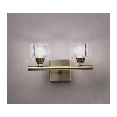 Applique Cuadrax avec interrupteur 2 Ampoules G9, laiton antique|Appliques murales|Luminaire Center