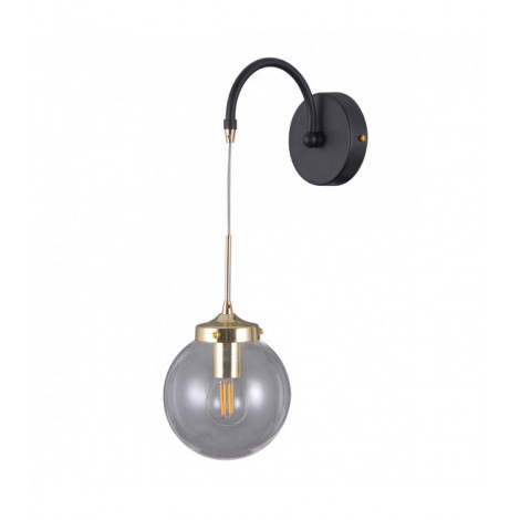 Applique murale industrielle et rétro Domenico Noir mat, doré|Appliques murales|Luminaire Center