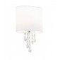 Applique Nina, en chrome et cristal avec abat-jour blanc|Appliques murales|Luminaire Center