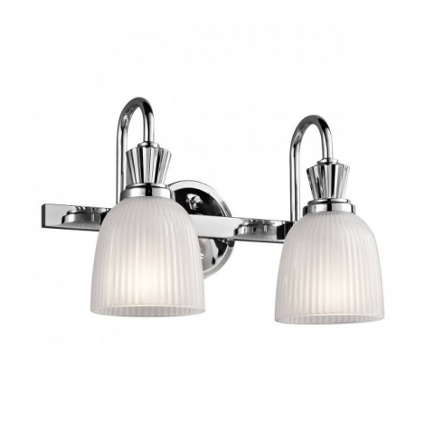Applique Cora, chrome poli, verre, 2 LED|Appliques murales|Luminaire Center