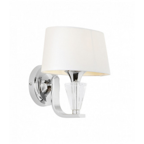 Applique Fiennes, chrome et cristal, avec abat-jour|Appliques murales|Luminaire Center