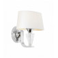 Applique Fiennes, chrome et cristal, avec abat-jour|Appliques murales|Luminaire Center