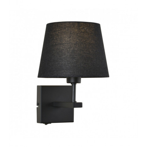 Applique de chevet moderne Norte abat jour noir rond|Appliques murales|Luminaire Center
