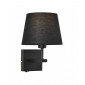 Applique de chevet moderne Norte abat jour noir rond|Appliques murales|Luminaire Center